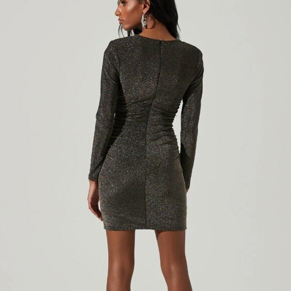 ANTHROPOLOGIE x ASTR THE LABEL Akira Rainbow Metallic Cutout Ruched Dress {3F28} - Picture 8 of 9